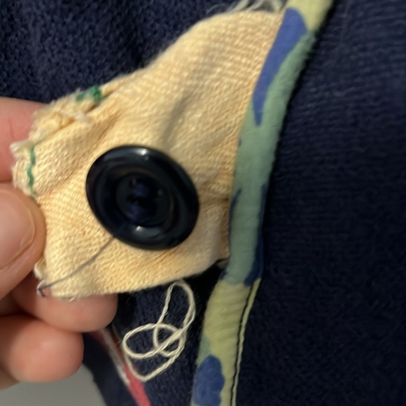 Anthropologie hoodie short sleeve jacket with tie waist belt in navy blue - Picture 8 of 9